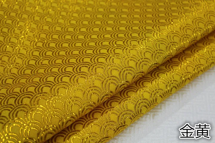 Китайский костюм Кружевной шнуровкой материал украшения Diy металлическая ткань золотой шелк жаккард парча ткань рыбья чешуя узоры
