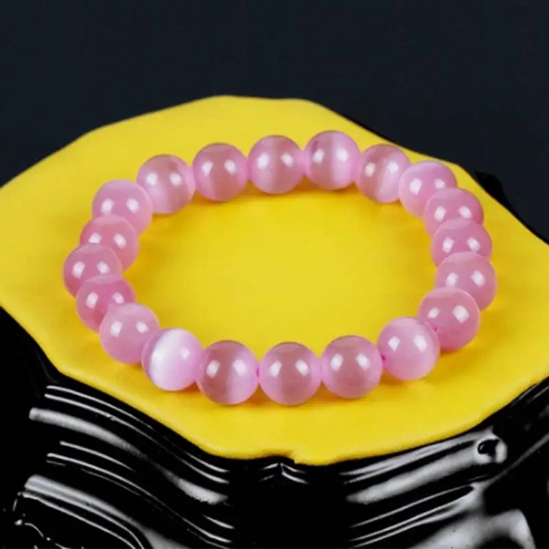 Natural Stone Pink Opal Bracelet Quartz Stretch Bracelet Fashion Healing Jewelry 6/8/10mm Bead Pulseras New Arrival