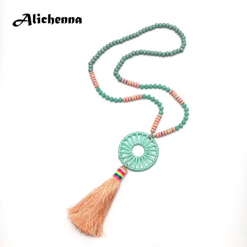 Alichenna ювелирные изделия ручной работы кольцо кисточкой ожерелье богемная