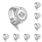 Печатка с пентаграммой Юпитера, Готическая, кольца викингов, для мужчин, женщин, мужчин, винтажная, с ключом Соломона, панка, Викки, из нержавеющей стали, ювелирные изделия Anillo