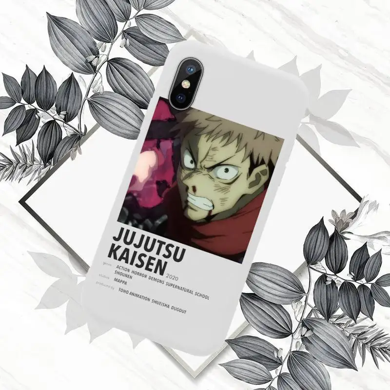 

Jujutsu Kaisen Satoru Gojo anime Phone Case White Candy Color for iPhone 11 12 mini pro XS MAX 8 7 6 6S Plus X SE 2020 XR
