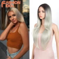 ombre lace grey wig lolita anime synthetic green lace wig rainbow cosplay long straight hair 28 inch wigs for women fashion idol