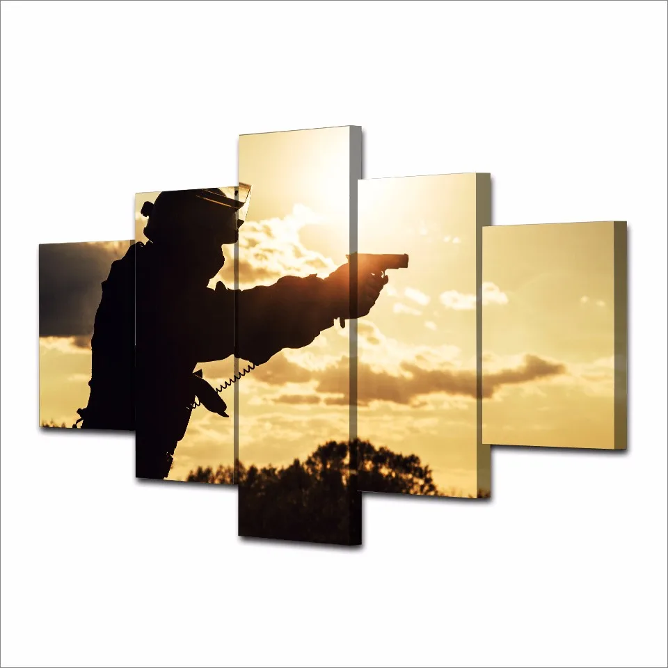 Canvas Wall Art Modular Pictures HD Printed For Living Room Posters 5 Pieces Special Forces Soldiers Paintings Home Decor Framed | Дом и сад
