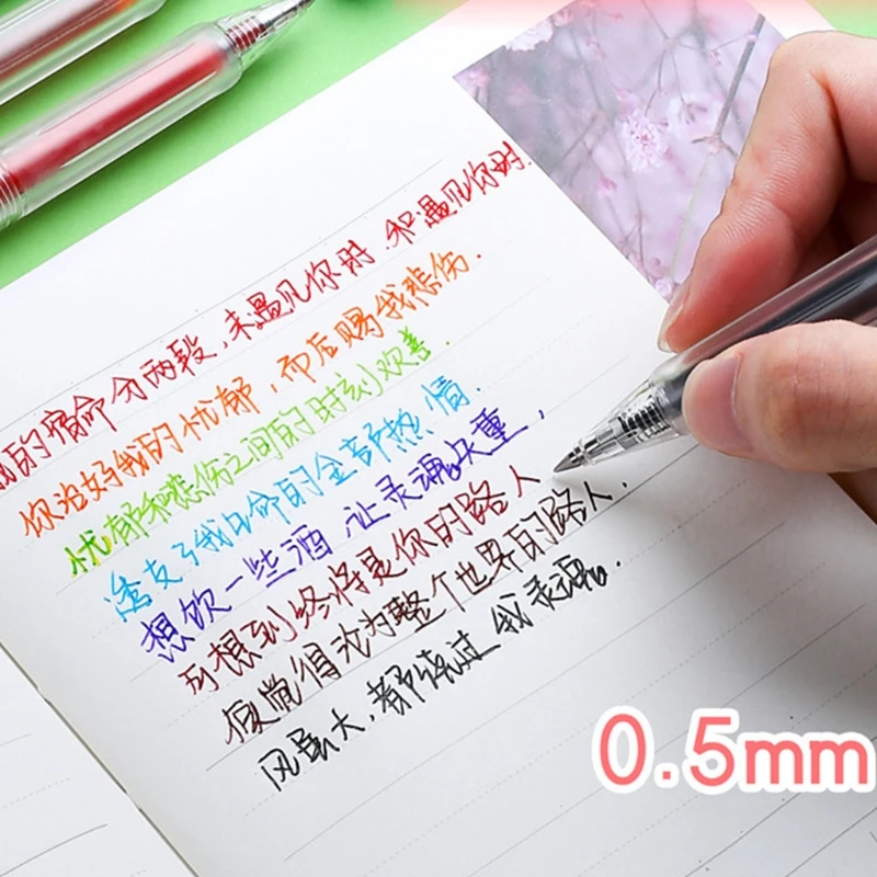 

24 Colors/Lot Retractable Gel Pen 0.5mm Color Ink Gel Ink Pens For School XXUC