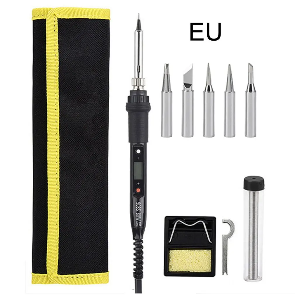 

Electric Soldering Iron 80W LCD Digital Display Adjustable Temperature Soldering Iron Tips Welding Solder Tools
