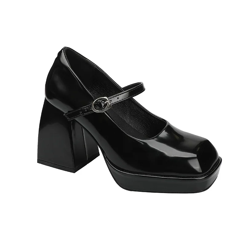 

[GOGD] 2022 Brand New Great Quality Red Black Platform Chunky High Heels Women Shoes Fashion Trendy Summer Ankle Strap Sandals
