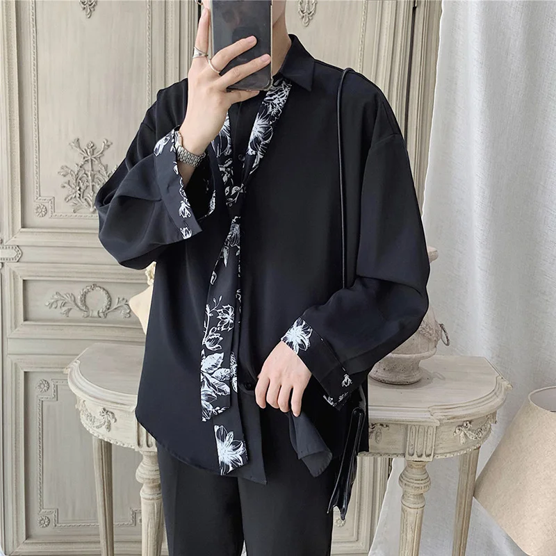 

Men Shirt Long Sleeve Men's Korean Fashion Men's Suit With Handsome Clothes Streetwear Mens Shirts Casual Slim Fit