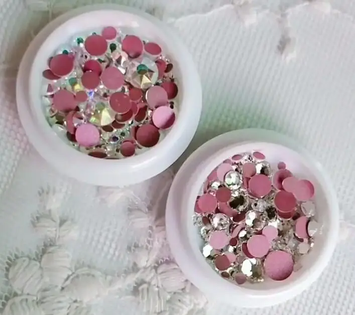 Высокое качество Стразы ab с розовым золотом 8 больших и маленьких размеров стразы