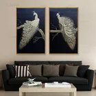 Современная Минималистичная животная Картина на холсте Серебряный Павлин искусство Pomodern минималистичные животные Картина на холсте Серебряный Павлин художественный плакат