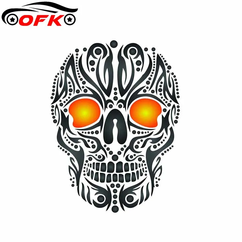 

Индивидуальная забавная Автомобильная отражающая мотоциклетная наклейка с черепом Stciker 10,7 см * 14,1 см