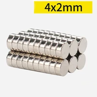 102050100pcs neodymium magnets 4mm x 2mm round rare earth ring disk strong craft magnets n35