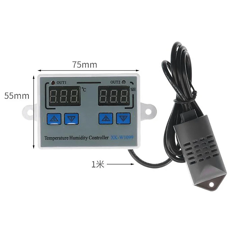 XK-W1099 Dual Digital Thermostat Humidistat Egg Incubator Temperature Humidity Controller Regulator Thermometer Hygrometer 24V |