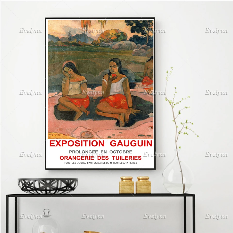 

Vintage French Exhibition Poster For Works By Gauguin Home Decor Prints Wall Art Canvas Living Room Decoration Unique Gift