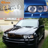 ultra bright aw switchback day light turn signal dtm m4 style led angel eyes halo rings for bmw e53 e70 x5 x5m headlight