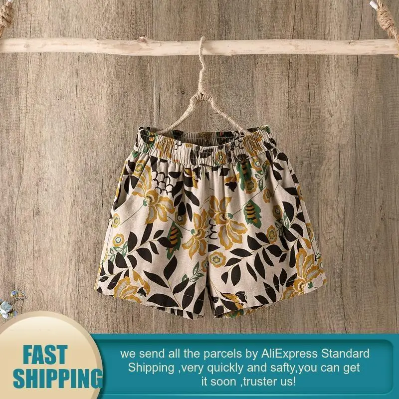 Летние хлопковые льняные шорты женские брюки размера плюс Feminino с эластичным