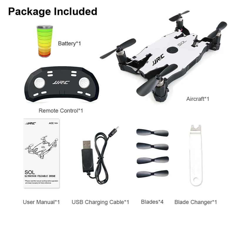 White 1 Battery JJR/C JJRC H49 SOL ультратонкий Wi-Fi FPV селфи- дрон камера 720P автоматическое складывание крыльев со стабилизацией пространственного положения RC квадрокоптер VS H37 H47 E57 - Цвет: White 1 Battery