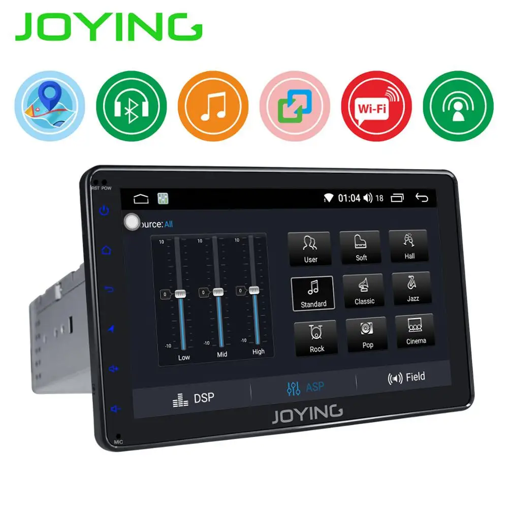 Head Unit 8 дюймов Android 8,1 Автомагнитола стерео одиночный din четырехъядерный 1024*600 головное устройство без DVD плеера с зеркалом DSP рулевое колесо wifi - Цвет: Head Unit