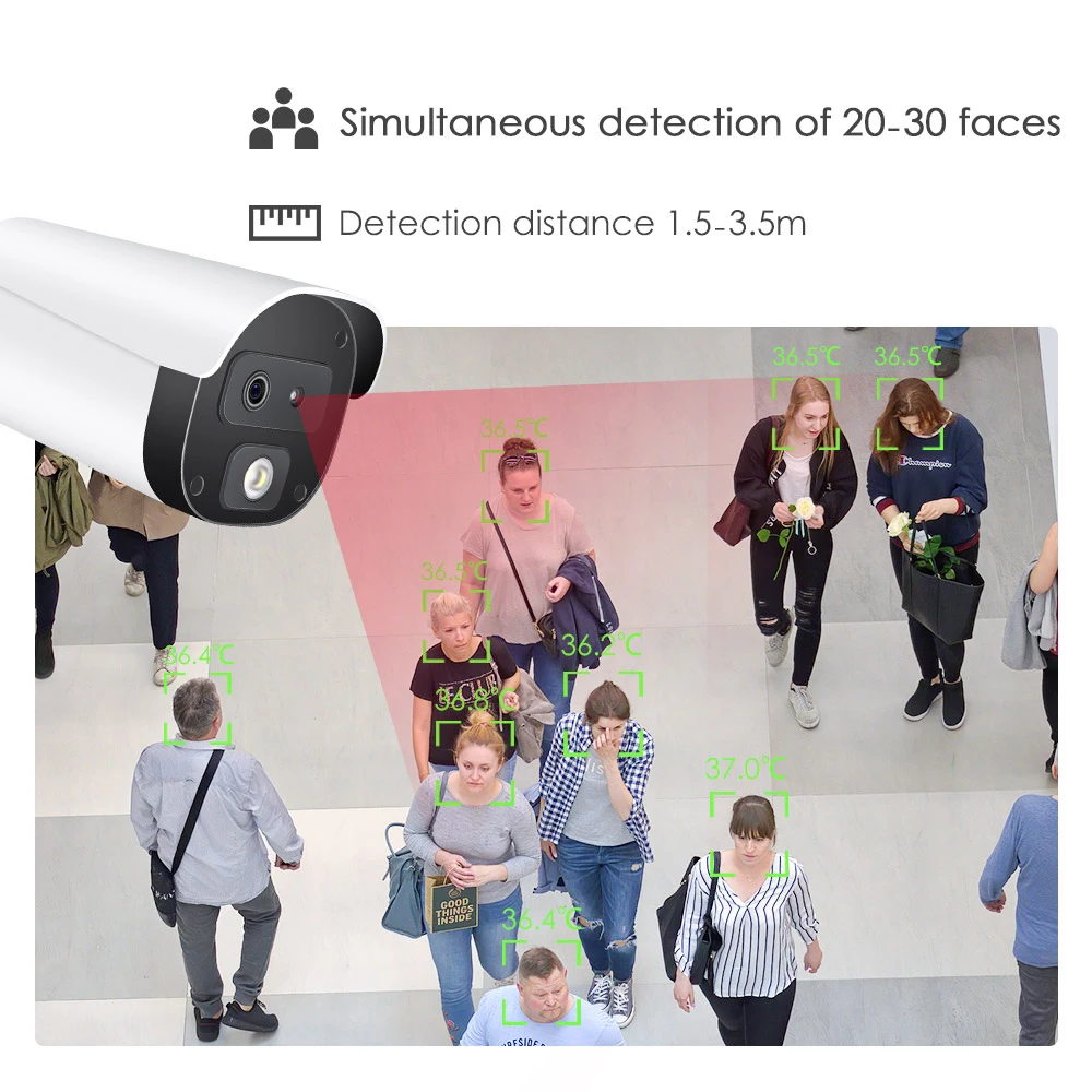 AI binocular Thermal Imaging Camera Fever Detection Alarm Temperature Detecting Screening Sytem Body Cam | Безопасность и защита