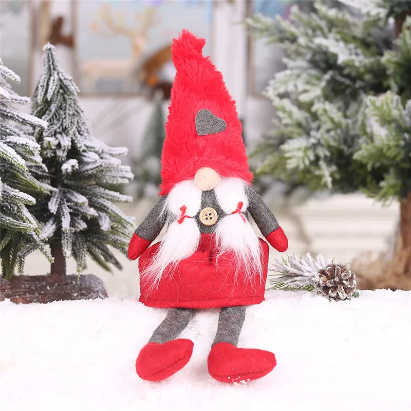 Рождественская плюшевая кукла лесного человека длинные ноги сидя украшение
