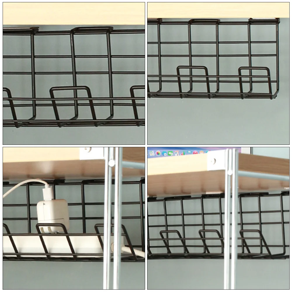 

1Pc Under Desk Cable Management Rack Compact Cable Organizer Storage Rack