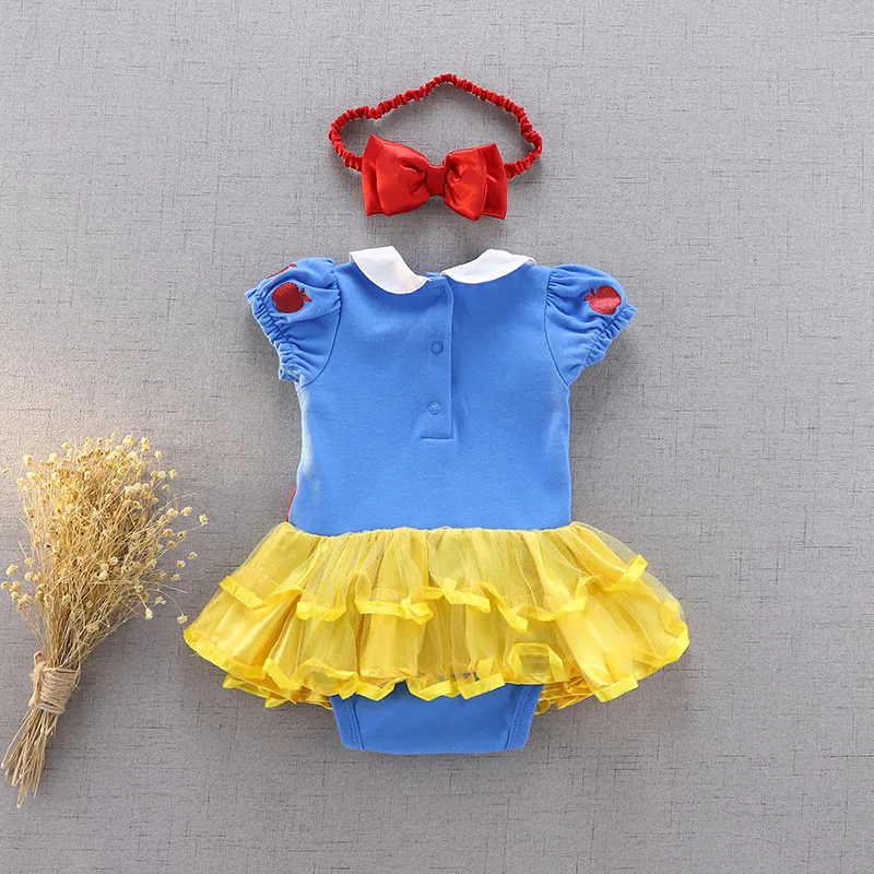 Милый хлопковый комбинезон для младенцев принцессы Белль снега платье-пачка