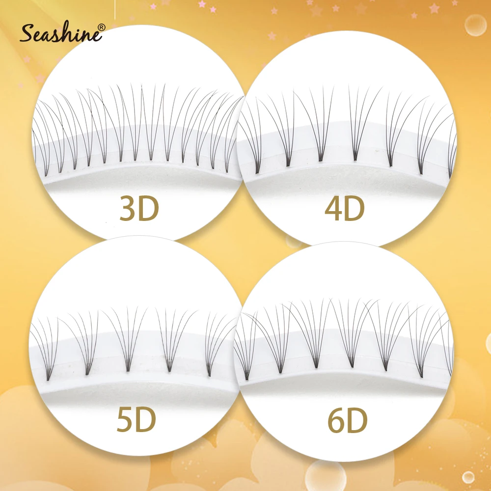 Русские объемные ресницы с коротким стержнем 3D-6D готовые вееры норковые веки