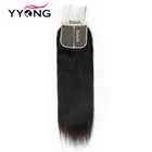Yyong 5X5 HD Прозрачная Кружевная застежка бразильские прямые 100% Реми человеческие волосы отбеленные узлы свободная часть Застежка Натуральная линия волос
