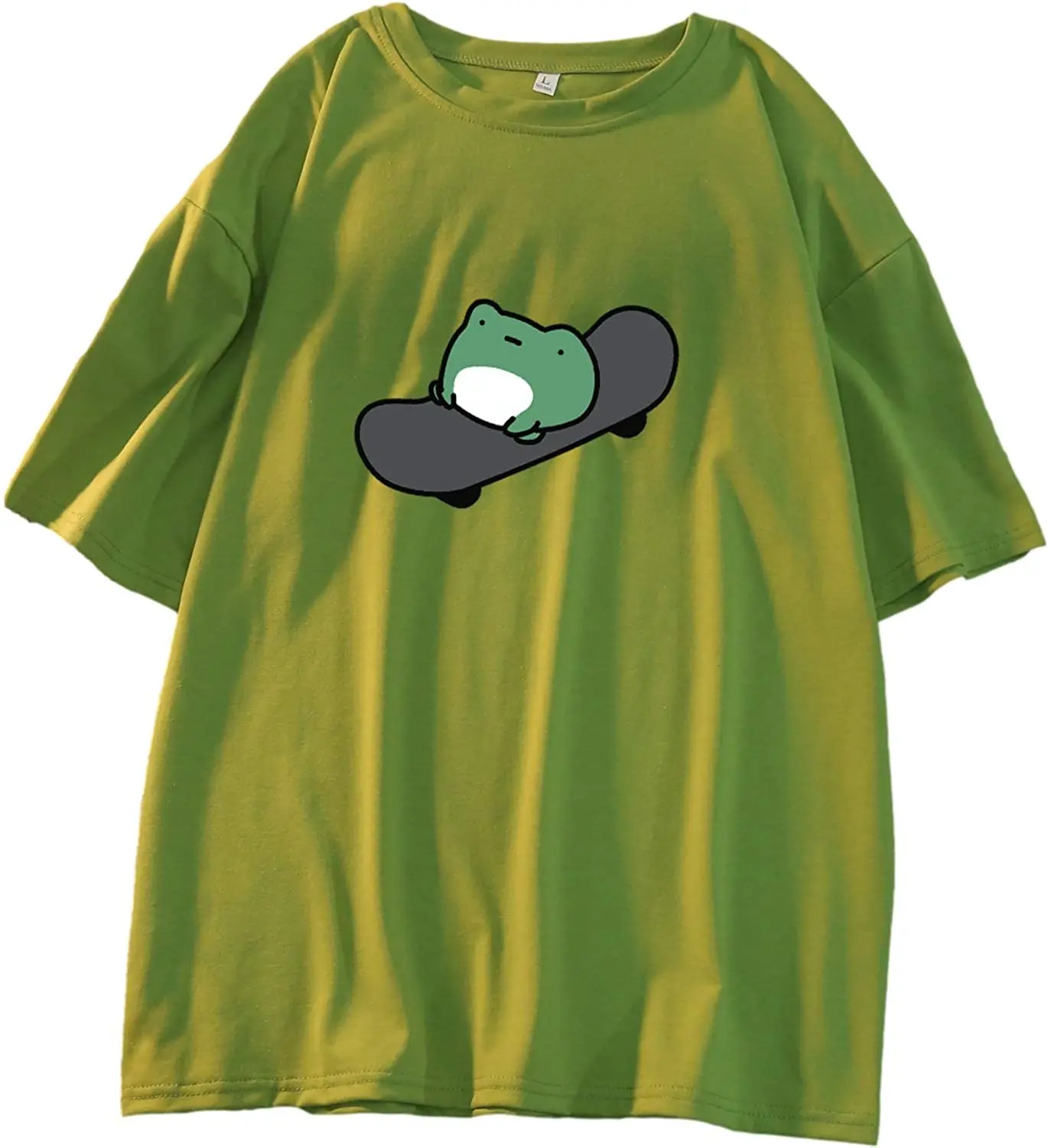 

Summer Tops T-shirt Tee Shirt Skateboard Frog Summer Women Short Sleeve T-Shirt Cartoon Printing Pattern Kawaii Korean Tops