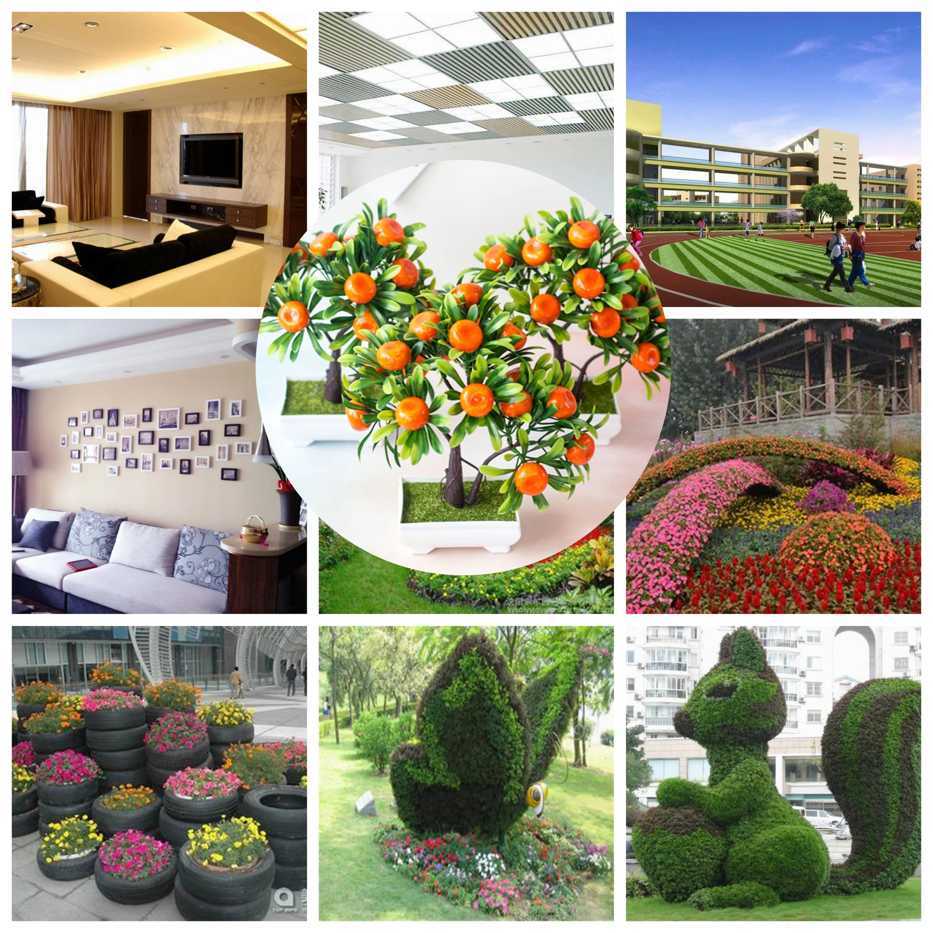 Искусственные растения бонсай мандарин апельсин фруктовое дерево в горшках для