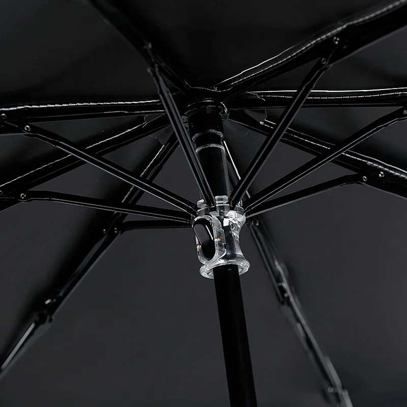 Складной зонт для защиты от солнца тройной складной аксессуар из черной резины
