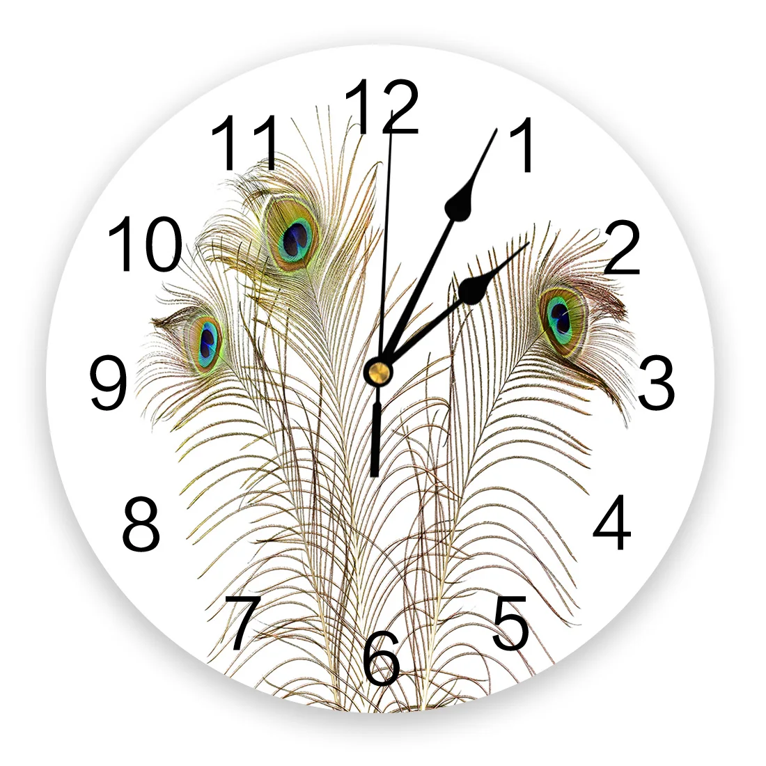 Красивое перо павлина тихие настенные часы кухня гостиная ванная комната