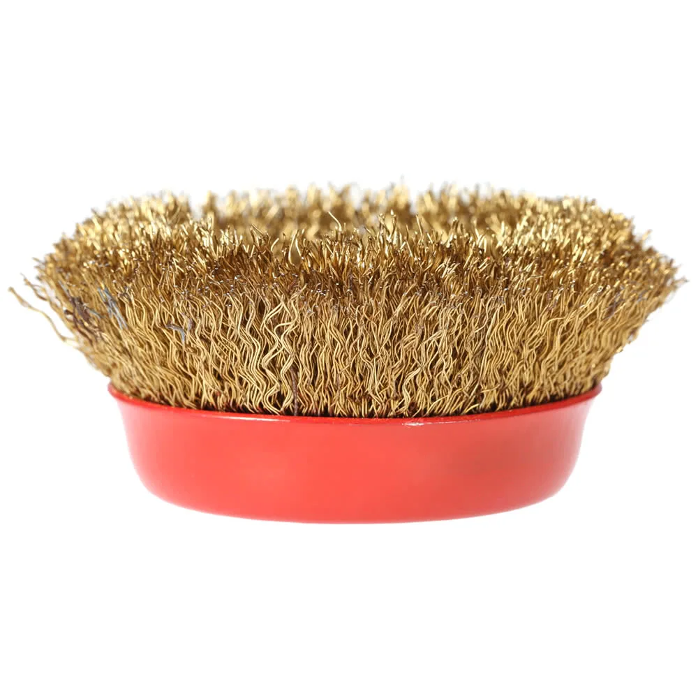 

2 шт. 75 мм 3 Стальная проволока колеса тонкой обжимной чашечный шлифовальный круг щетка роторная Стальная проволока щетки для шлифовальной м...