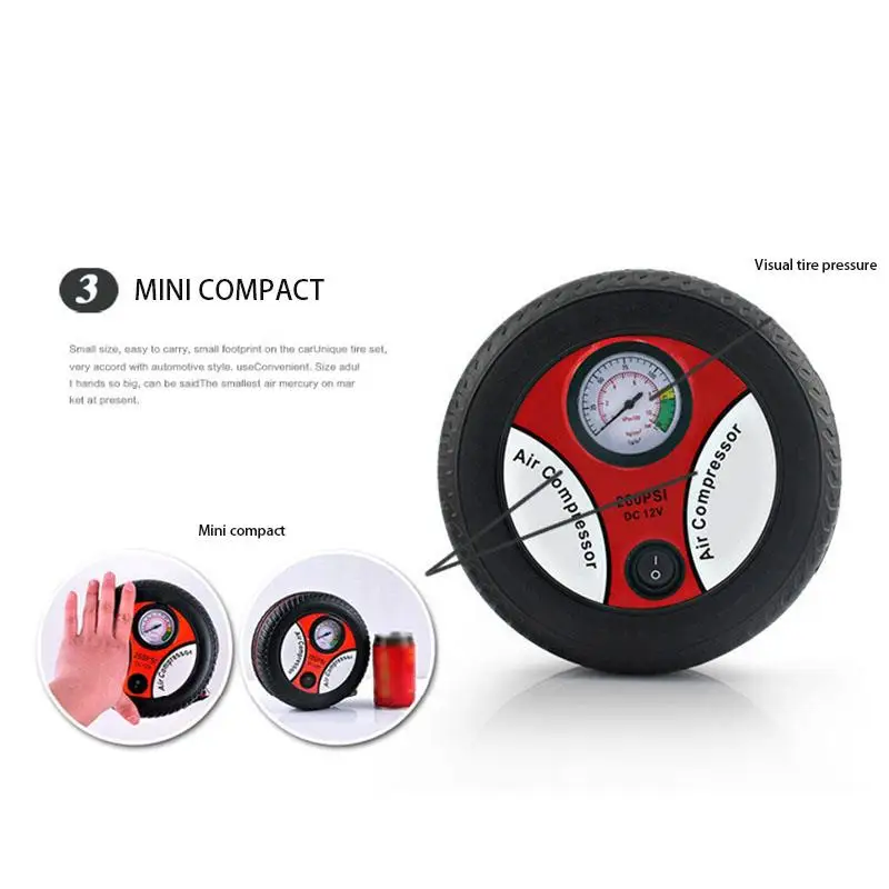 Автомобильный воздушный насос 156 фунт/кв. Дюйм 12 В постоянного тока|Воздушный