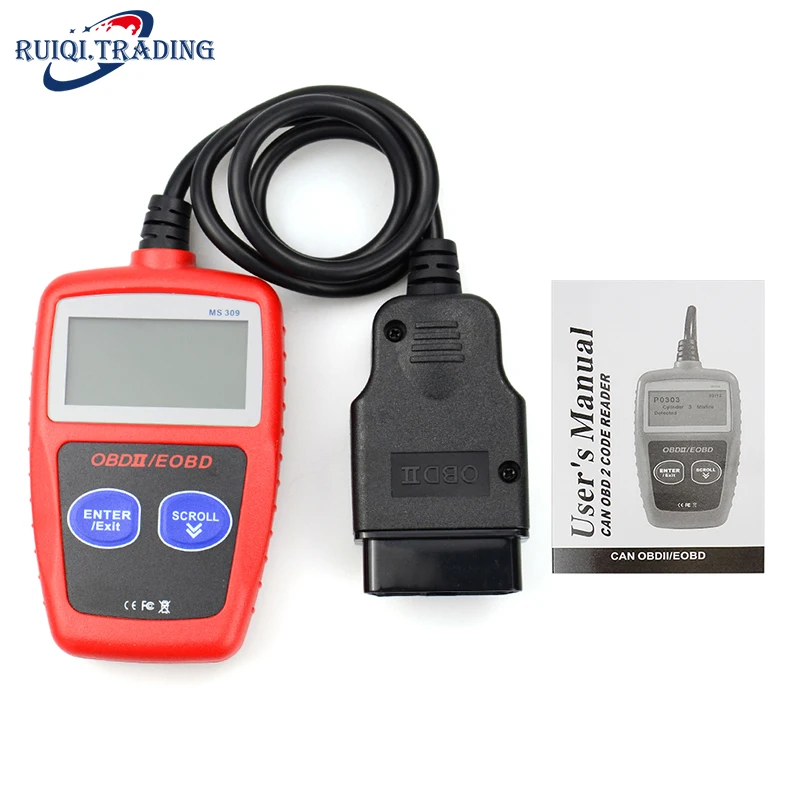 Фото Считыватель кодов OBD2 MS309 MaxiScan, инструмент для диагностики неисправностей автомобиля, сканер для обслуживания автомобиля №5