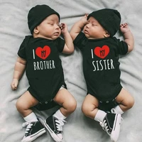 2021 new i love my sister brother black bodysuit soft cotton baby girl clothes newborn baby romper outfits