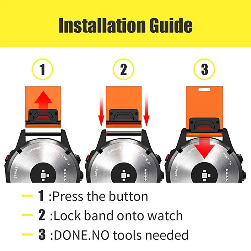 

26 22 20MM Watchband Strap for Garmin Fenix 5X 5 5S Plus 3 3HR D2 S60 Watch Quick Release Silicone Easyfit Wrist Band Strap