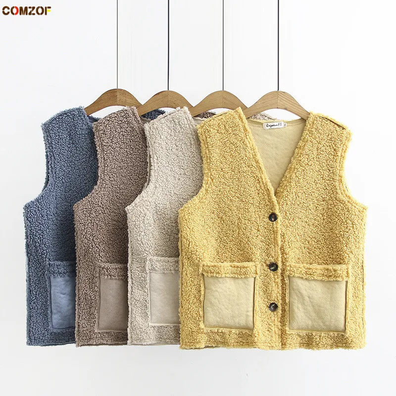 Женский жилет из овечьей шерсти повседневный без рукавов размера плюс с