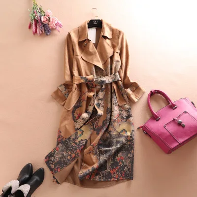 Сапоги выше колена Женская ветровка 2021 Весна Новое Женское пальто M 3Xl длинная