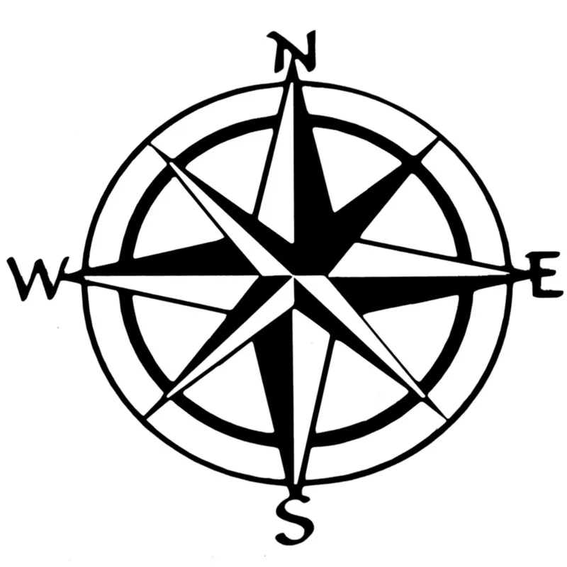 

Car Boat Window Wall Nautical Sailing Anchor Ship Sticker Originality Nautical Compass 15cm*15cm Glue Sticker 15X15CM