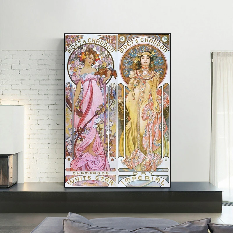 

Alphonse Mucha Vintage Illustration Canvas Posters And Prints Decorative Art Nouveau Canvas Paintings Wall Art Piuctures Cuadros