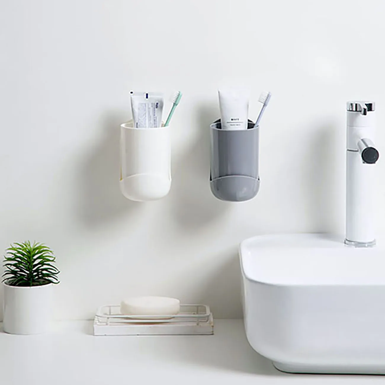 Стеллаж для зубных щеток с чашками настенный стеллаж хранения зубной пасты | Дом