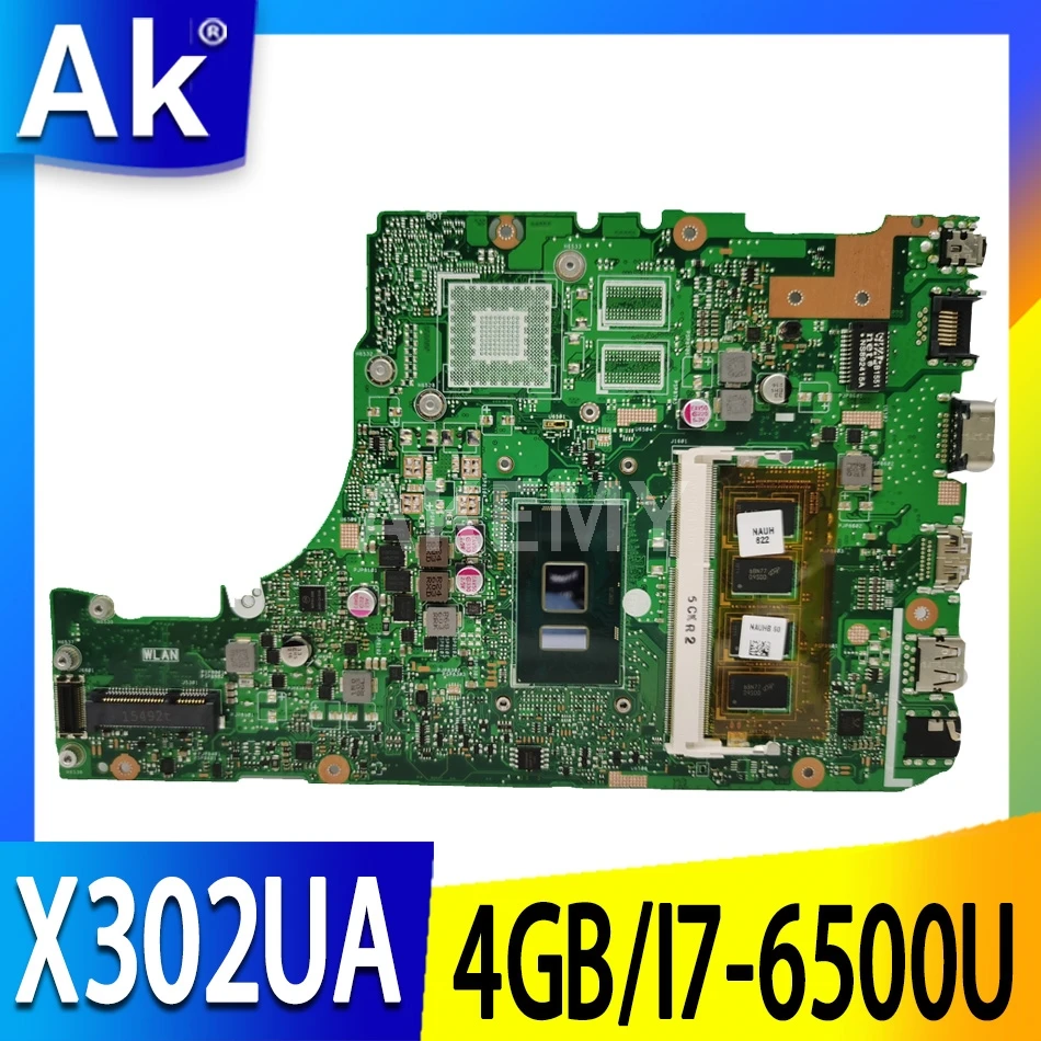 

X302UA_UJ Материнская плата ноутбука для ASUS X302UA X302UJ X302UV оригинальная материнская плата на борту 4GB-RAM I7-6500U GM