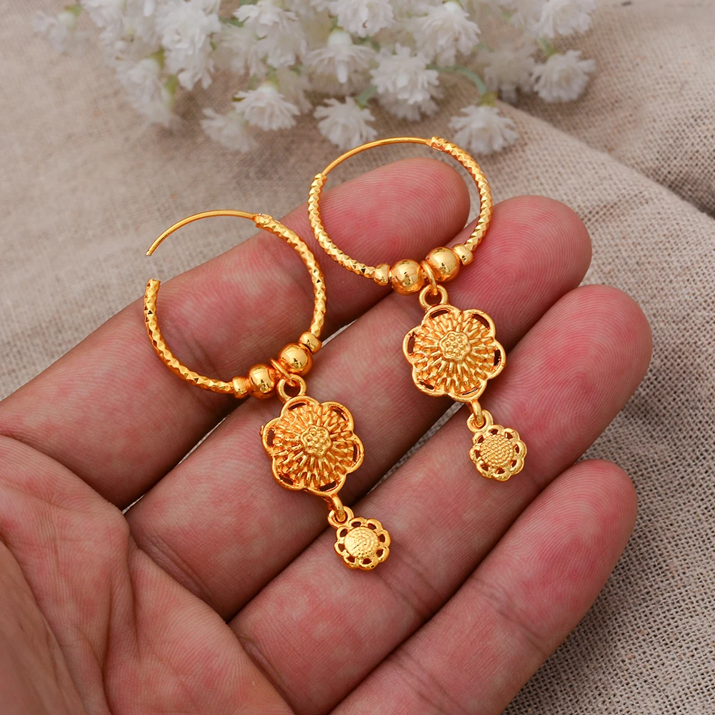 

Indian Chokers Wedding Earrings Gold Color Earrings For Women African/Dubai/Arab Wedding/Party Wife Gift