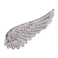 luxury full rhinestone angel wings brooches coat hat bag accessories swan wings feather brooch pin unisex holiday gift