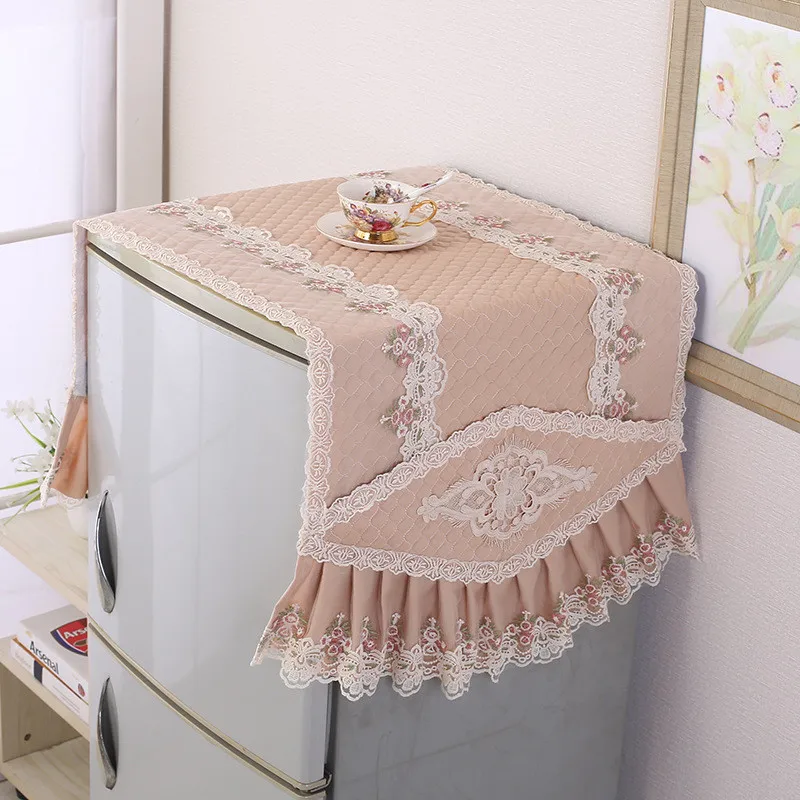 

Пылезащитный чехол для холодильника крышка холодильника однодверная Корейская кружевная ткань утолщенная квилтинг