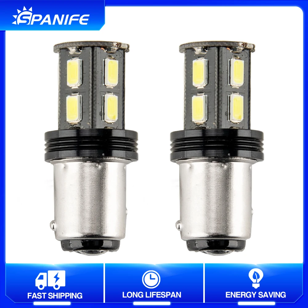 

Spanife 2x1157 P21/5W BAY15D 1156 BA15S P21W светодиодный Автомобильный задний фонарь, сигнал поворота, автомобисветильник дневные ходовые огни, задние против...