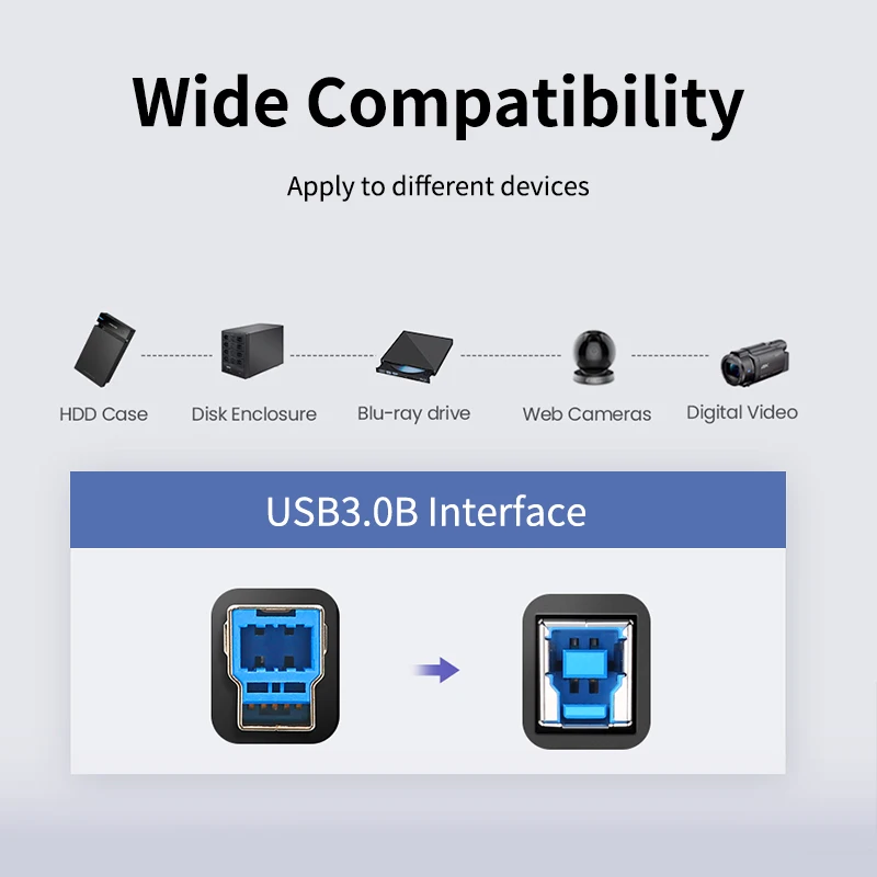 Кабель для принтера CABLETIME USB3.0 от AM до BM удлинитель кабель синхронизации данных