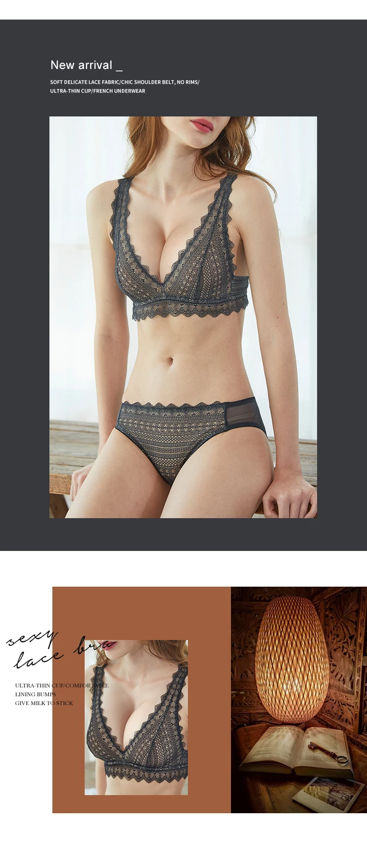 LILYMODA, женский удобный кружевной сексуальный бюстгальтер без косточек, наборы бюстгальтеров, полная чашка, нижнее белье, женское нижнее белье, Новое поступление, мода