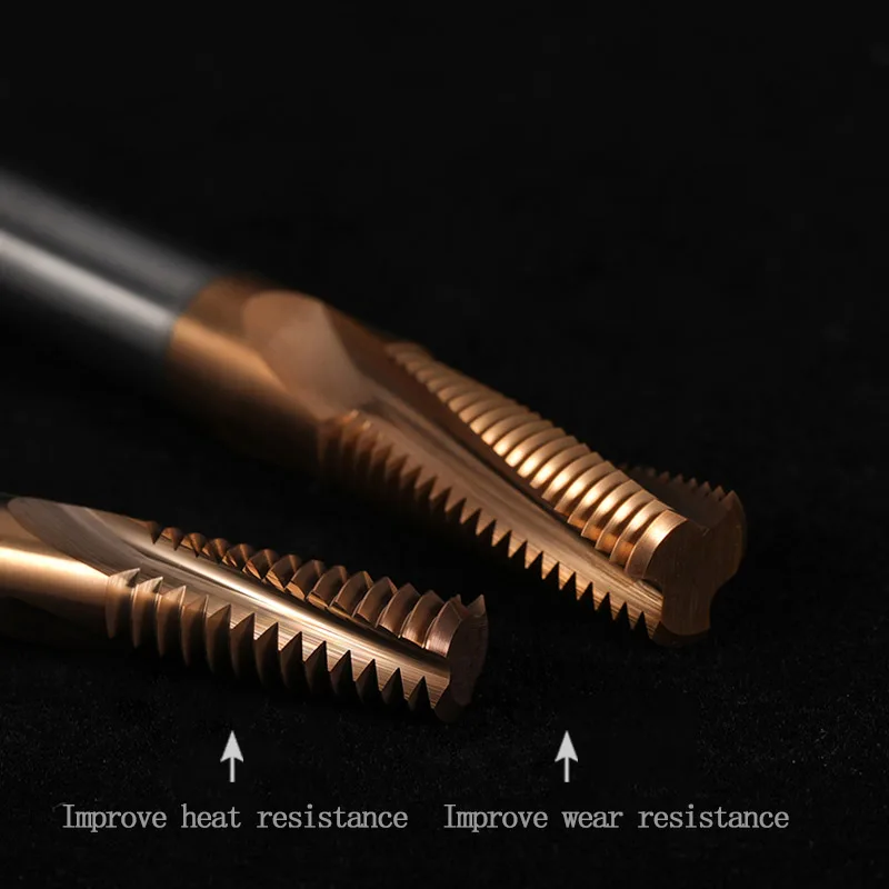 HRC 60 CNC Carbide Thread Milling Cutter Single/3/Full tooth M1 M1.2 M1.4 M1.6 M1.8 M2 Machine end Mill Cutters M10 M12 M14 M16 |