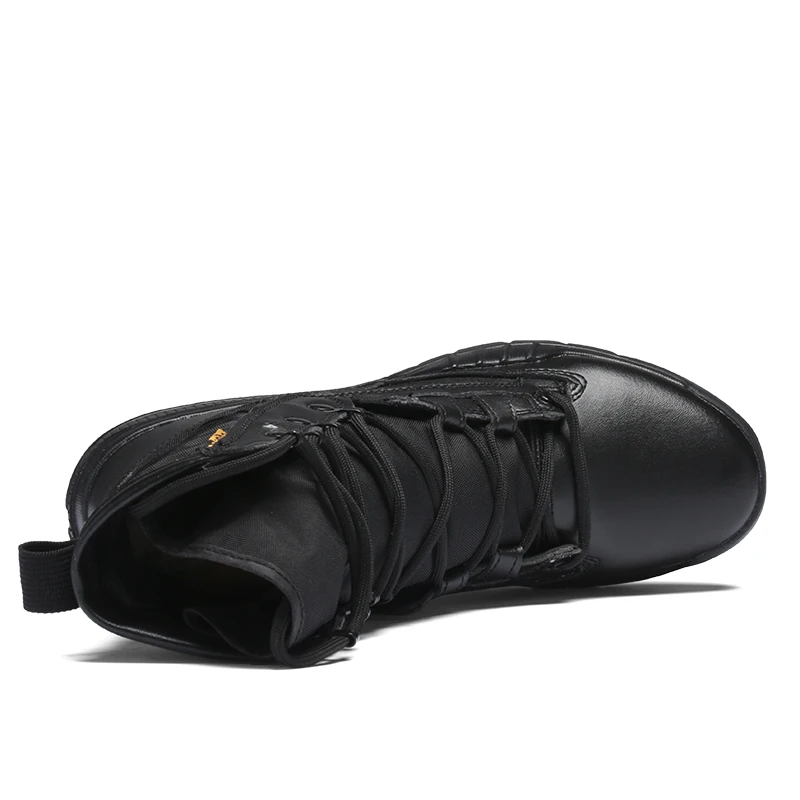 Мужские военные тактические ботинки Кожаные черные в стиле спецназа Армейские